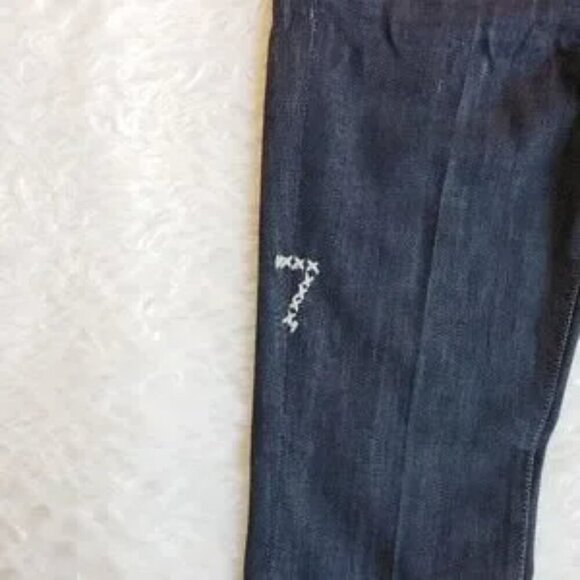 7 For All Mankind ~ Dark Wash Embroidered Jeans ~ Size 24 - Picture 3 of 6